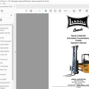 Landoll Bendi 3-30AC/DS Forklift Operator’s Manual - PDF DOWNLOAD