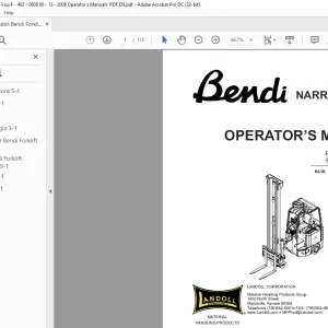 Landoll Bendi 3 WHEEL SepEx B3/30 FORKLIFT OPERATOR’S MANUAL