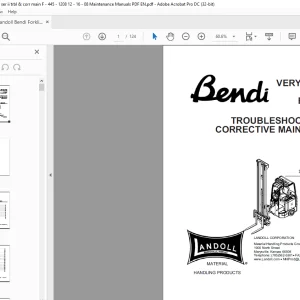 Landoll Bendi 3 Wheel FORKLIFT TROUBLESHOOTING & MAINTENANCE MANUAL