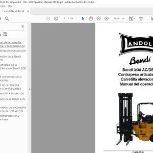 Landoll Bendi 3/30 AC/DS  Contrapeso articulado Carretilla elevadora Manual del operador