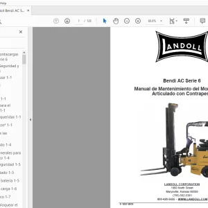 Landoll Bendi AC Serie 6 Manual de Mantenimiento del Montacargas Articulado con Contrapeso