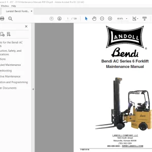Landoll Bendi AC Series 6 Forklift Maintenance Manual F-857-0119