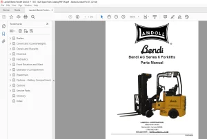 Landoll Bendi AC Series 6 Forklifts Parts Manual F-855-0420 PDF