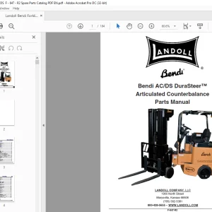 Landoll Bendi AC/DS DuraSteer™ Articulated Counterbalance Parts Manual