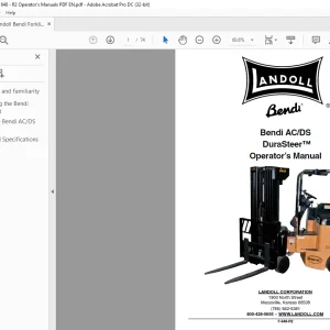 Landoll Bendi AC/DS DuraSteer™ Operator’s Manual F-648-R2 PDF