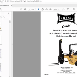 Landoll Bendi B3-30 ACDS Series 5 Maintenance Manual - PDF DOWNLOAD