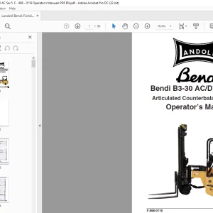 Landoll Bendi B3-30 AC/DS Series 5 Operator’s Manual F-898-0119 PDF