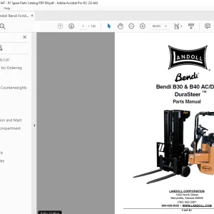 Landoll Bendi B30 & B40 AC/DS DuraSteer ™ Parts Manual