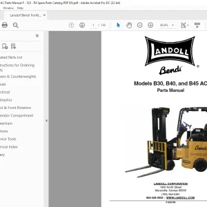 Landoll Bendi B30, B40, and B45 AC Parts Manual  - PDF DOWNLOAD