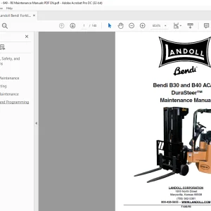Landoll Bendi B30 and B40 AC/DS DuraSteer™ Maintenance Manual F-649-R0