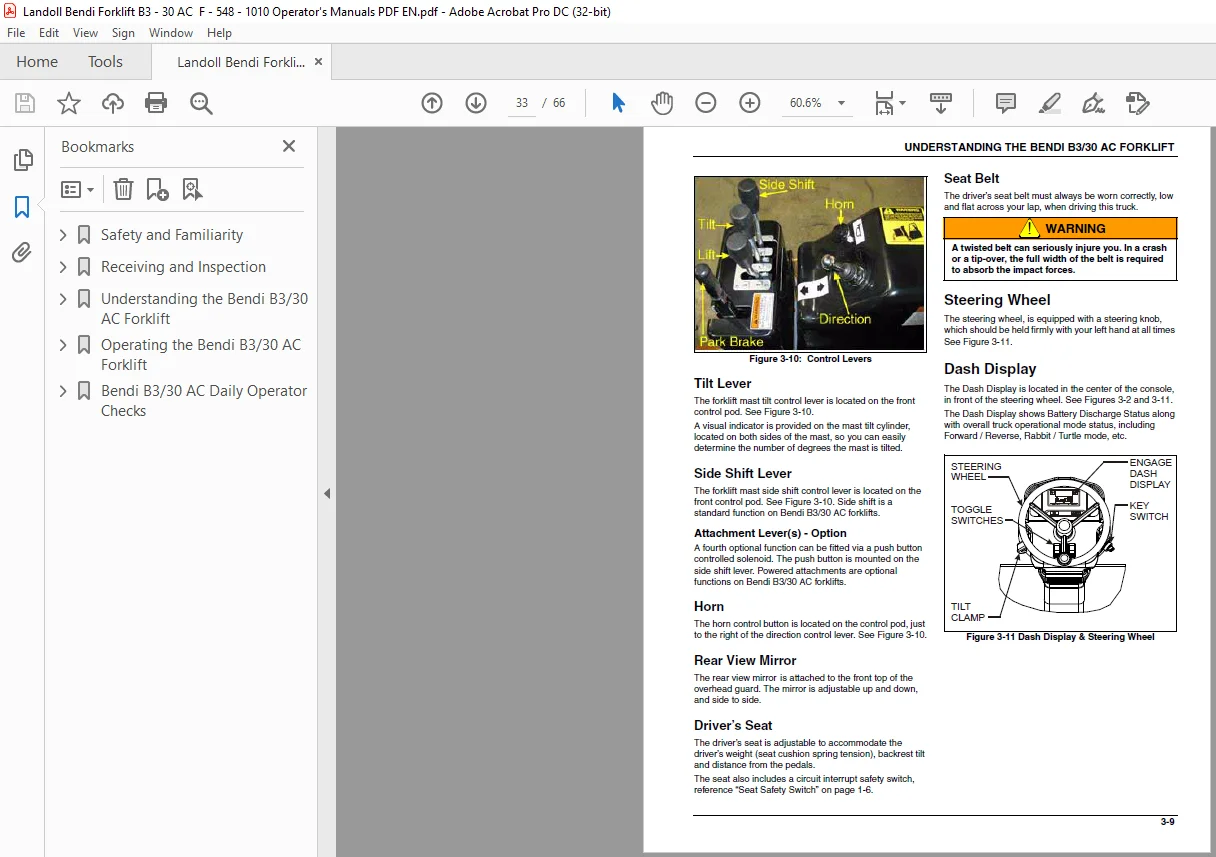 Landoll Bendi B3/30 AC Electric Narrow Aisle Forklift Operatorโs Manual F-548-1010 - Image 2