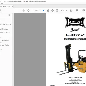 Landoll Bendi B3/30 AC Maintenance Manual - PDF DOWNLOAD