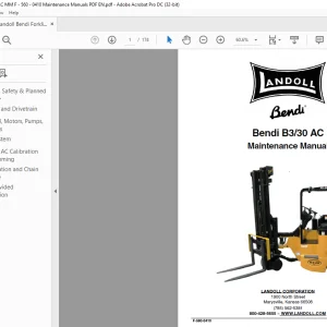 Landoll Bendi B3/30 AC Maintenance Manual F-560-0410 - PDF DOWNLOAD