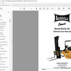 Landoll Bendi B330 AC Maintenance Manual F-560-0410 PDF