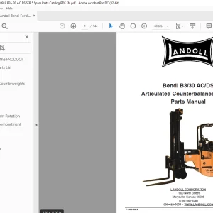 Landoll Bendi B3/30 AC/DS Articulated Counterbalance Forklift Parts Manual