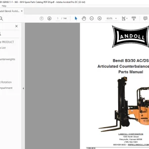 Landoll Bendi B3/30 AC/DS Articulated Counterbalance Forklift Parts Manual