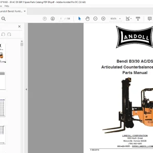 Landoll Bendi B3/30 AC/DS Articulated Counterbalance Forklift Parts Manual