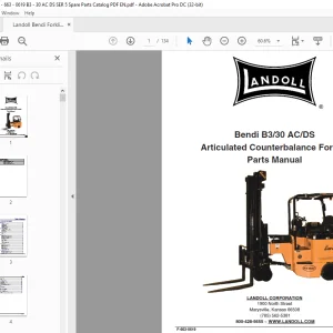 Landoll Bendi B3/30 AC/DS Parts Manual  - PDF DOWNLOAD