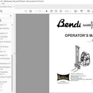 Landoll Bendi B3/30 Electric Narrow Aisle Forklift Operator’s Manual