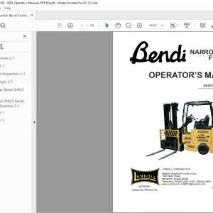 Landoll Bendi B40i3 NARROW AISLE FORKLIFT OPERATOR’S MANUAL