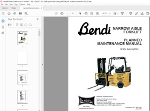 Landoll Bendi B40i3 NARROW AISLE FORKLIFT PLANNED MAINTENANCE MANUAL - PDF