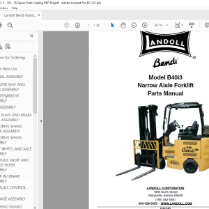 Landoll Bendi B40i3 Narrow Aisle Forklift Parts Manual - PDF DOWNLOAD