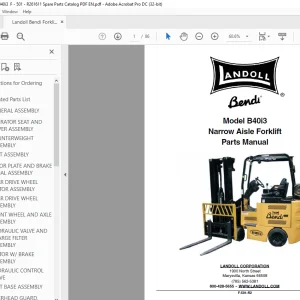 Landoll Bendi B40i3 Narrow Aisle Forklift Parts Manual PDF