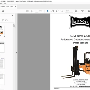 Landoll Bendi B40i3 Narrow Aisle Forklift Parts Manual - PDF DOWNLOAD