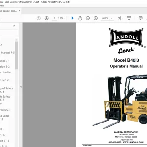 Landoll Bendi B40i3 Operator’s Manual F-500-0808  - PDF DOWNLOAD
