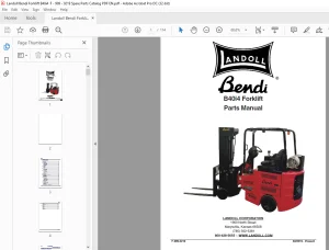 Landoll Bendi B40i4 Forklift Parts Manual F-909-0219 PDF