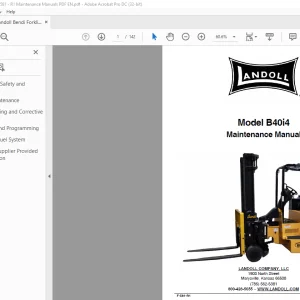 Landoll Bendi B40i4 Maintenance Manual F-581-R1 -  PDF DOWNLOAD