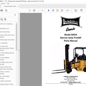 Landoll Bendi B40i4 Narrow Aisle Forklift Parts Manual