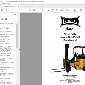 Landoll Bendi B40i4 Narrow Aisle Forklift Parts Manual - PDF DOWNLOAD