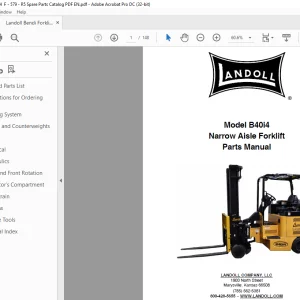 Landoll Bendi B40i4 Narrow Aisle Forklift Parts Manual - PDF DOWNLOAD