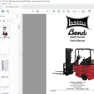 Landoll Bendi B40i5 Forklift Parts Manual  - PDF DOWNLOAD