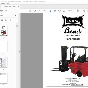 Landoll Bendi B40i5 Forklift Parts Manual F-807-0619 PDF