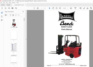 Landoll Bendi B40i5 Forklift Parts Manual F-807-1118 PDF