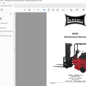Landoll Bendi B40i5 Maintenance Manual - PDF DOWNLOAD