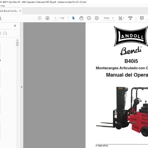 Landoll Bendi B40i5 Manual del Operador F-1051-0719 - PDF DOWNLOAD
