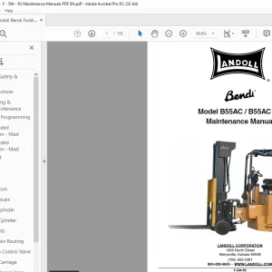 Landoll Bendi B55AC / B55AC HL Maintenance Manual F-594-R2