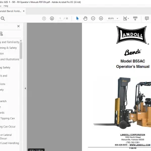 Landoll Bendi B55AC Operator’s Manual F-595-R0 -  PDF DOWNLOAD