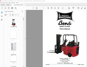 Landoll Bendi FB40i5 Forklift Parts Manual  - PDF DOWNLOAD
