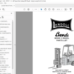 Landoll Bendi Forklift 3 WHEEL Parts Manual - PDF DOWNLOAD