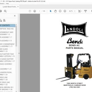Landoll Bendi Forklift AC Parts Manual  - PDF DOWNLOAD