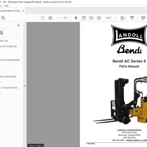 Landoll Bendi Forklift AC Series 6 Parts Manual F-855-0919  PDF