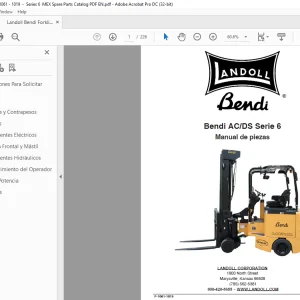 Landoll Bendi Forklift AC/DS Serie 6 Manual de piezas PDF