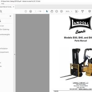 Landoll Bendi Forklift B30, B40, and B45 AC Parts Manual PDF