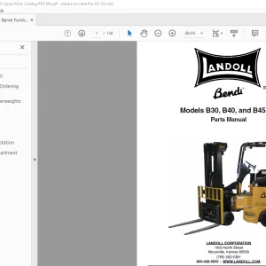 Landoll Bendi Forklift B30, B40, and B45 AC Parts Manual (F-523-1213)