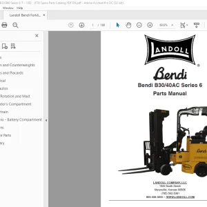 Landoll Bendi Forklift B3040AC Series 6 Parts Manual - PDF DOWNLOAD