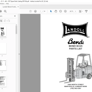 Landoll Bendi Forklift B325 Parts Manual - PDF DOWNLOAD